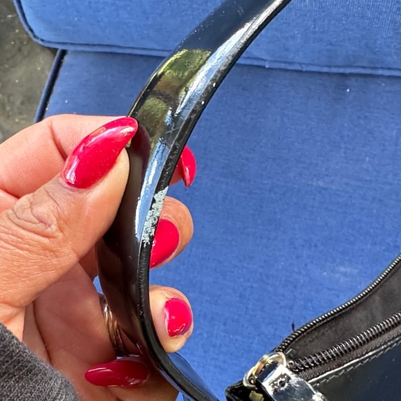 Alfani Glossy Black Shoulder Bag - Picture 4 of 9